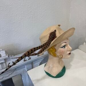 Mr. John Classic Straw Hat with Pheasant Feathers